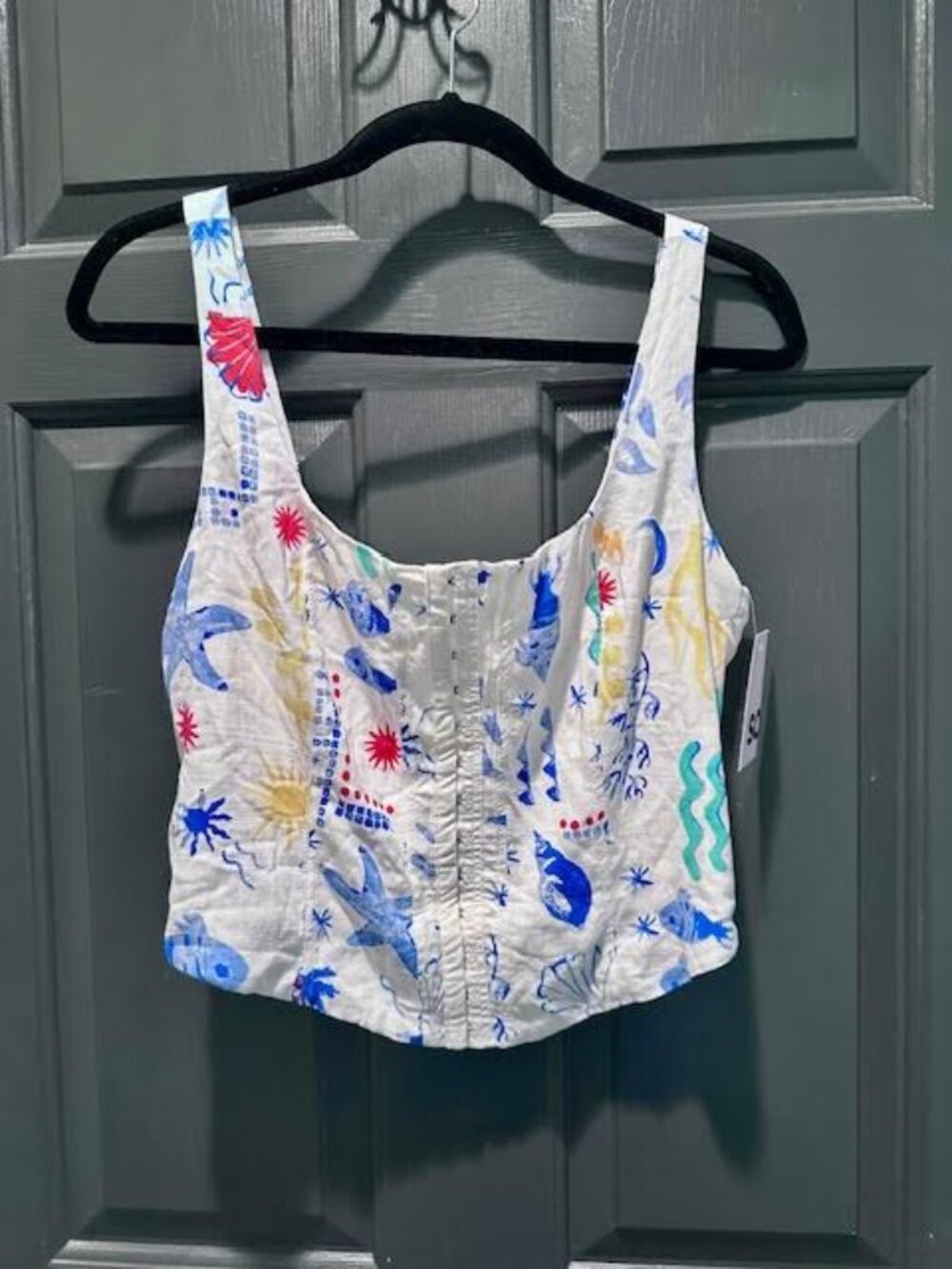 SO Cropped Corset Tank Top Beach Ocean Size XL NWT
